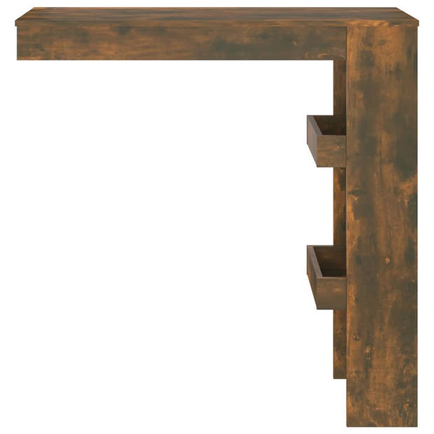 The Living Store Wandgemonteerde bartafel - Smoked Oak - 102 x 45 x 103.5 cm - Stabiele constructie - opslagfunctie