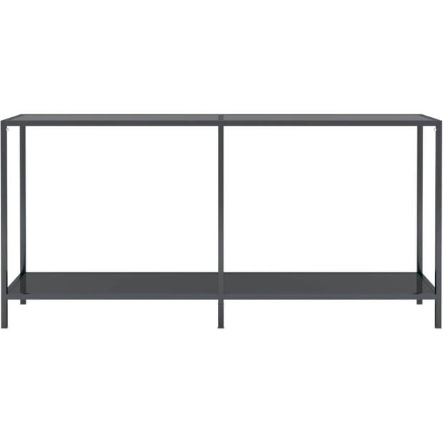 The Living Store Wandtafel - Bijzettafel - Afmetingen- 160 x 35 x 75.5 cm - Kleur- zwart - Materiaal- gehard glas en
