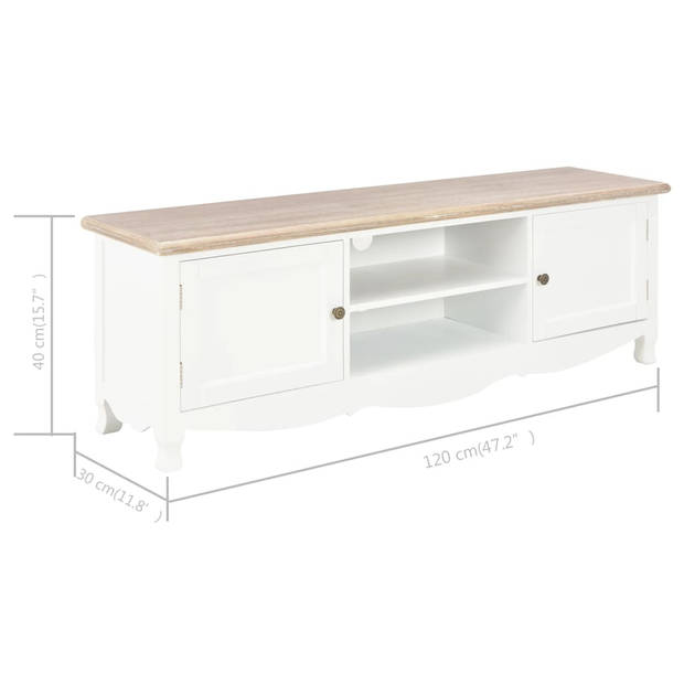 vidaXL Tv-meubel 120x30x40 cm hout wit