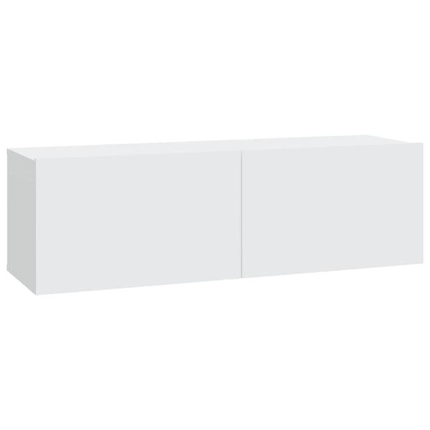 The Living Store Televisiemeubelset - Klassiek Design - Wit - 30.5 x 30 x 30 cm / 30.5 x 30 x 110 cm / 100 x 30 x 30 cm