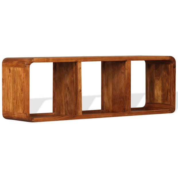 The Living Store Tv-meubel Acacia - 120 x 30 x 40 cm - Bruin - Massief hout met honingkleurige afwerking - Handgemaakt