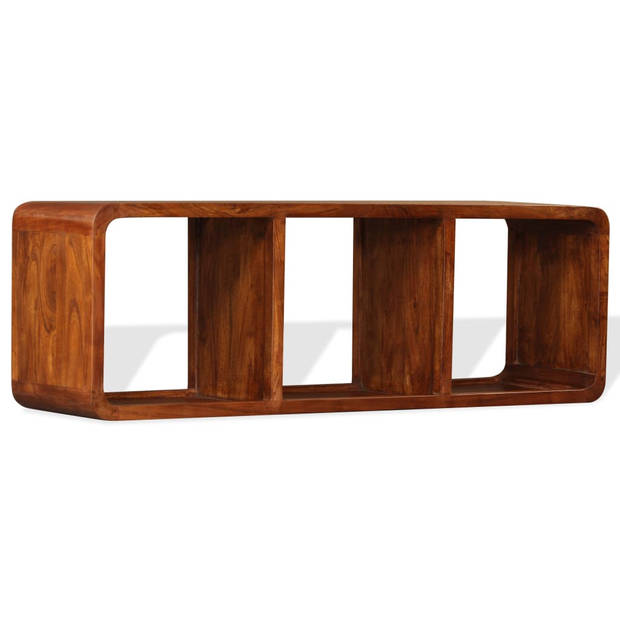 The Living Store Tv-meubel Acacia - 120 x 30 x 40 cm - Bruin - Massief hout met honingkleurige afwerking - Handgemaakt