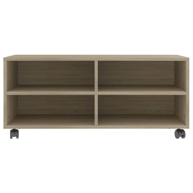 The Living Store tv-meubel Sonoma Eiken - 90 x 35 x 35 cm - Stevig en Duurzaam - 4 Open Vakken - Gemakkelijk te
