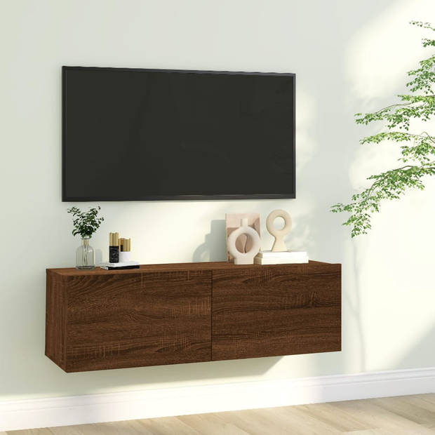The Living Store TV-meubel - Trendy ontwerp - TV-kast - Afmetingen- 100 x 30 x 30 cm - Kleur- bruineiken - Materiaal-