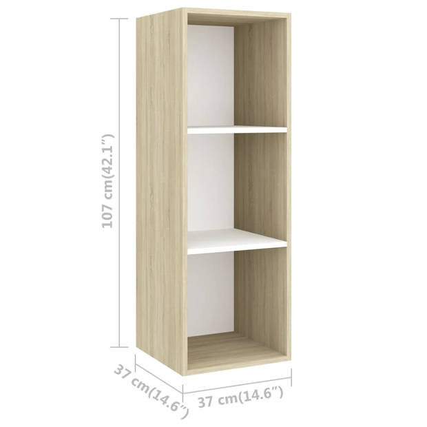 The Living Store Televisiewandmeubelset - onbekend - Tv-meubel - 37 x 37 x 72 cm / 37 x 37 x 107 cm / 37 x 37 x 142.5