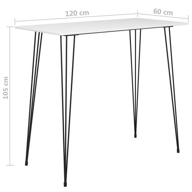 vidaXL Bartafel 120x60x105 cm wit