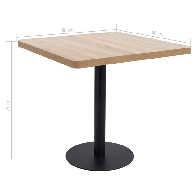 vidaXL Bistrotafel 80x80 cm MDF lichtbruin