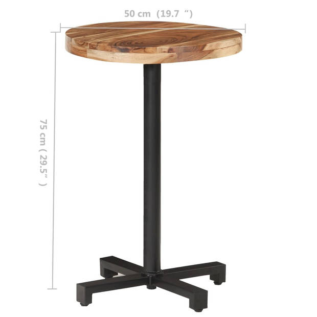 vidaXL Bistrotafel rond Ø50x75 cm massief acaciahout