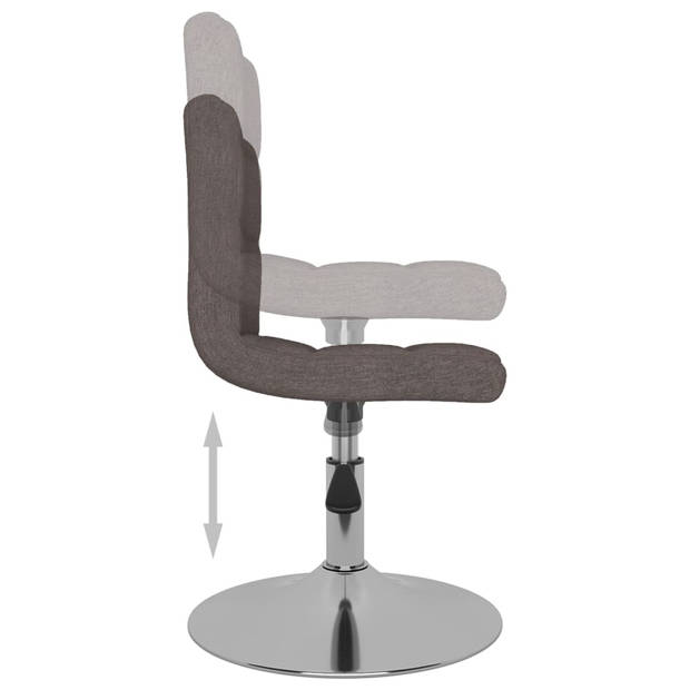 vidaXL Eetkamerstoelen draaibaar 6 st stof taupe