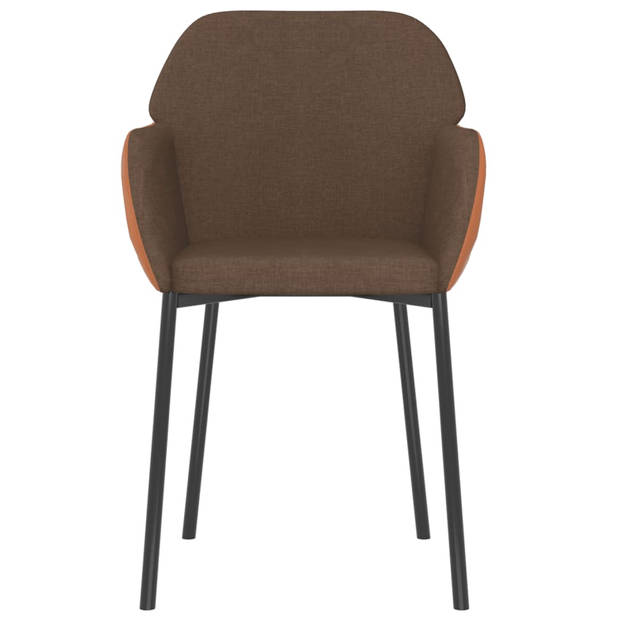 The Living Store Eetkamerstoelen Bruin - (54x59x76 cm) - Hoogwaardig materiaal - Stevig en stabiel frame - Comfortabel