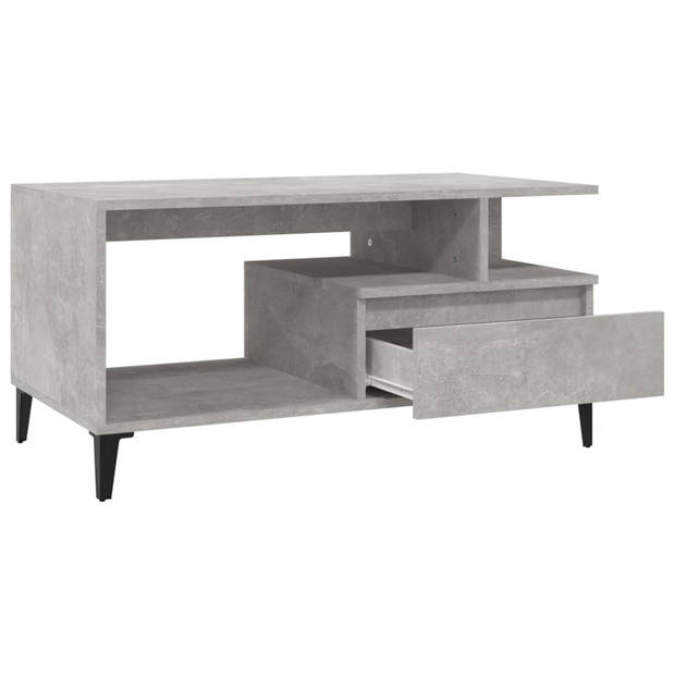 vidaXL Salontafel 90x49x45 cm bewerkt hout betongrijs