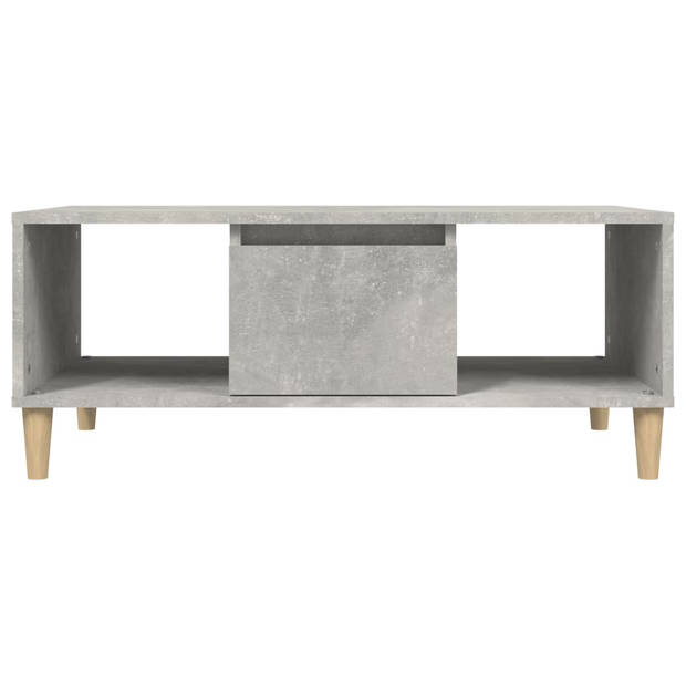 The Living Store Salontafel Betongrijs - Bewerkt Hout - 90 x 50 x 36.5 cm