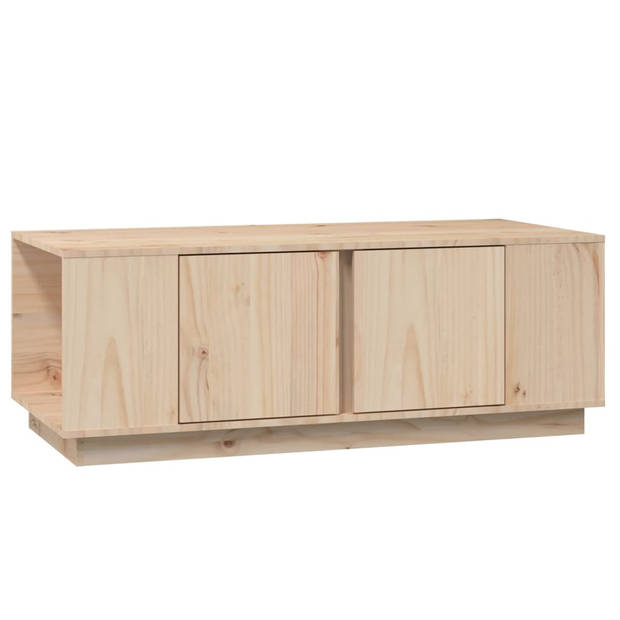 The Living Store Salontafel Grenenhout - 110x50x40 cm - met opbergruimte en stevig tafelblad