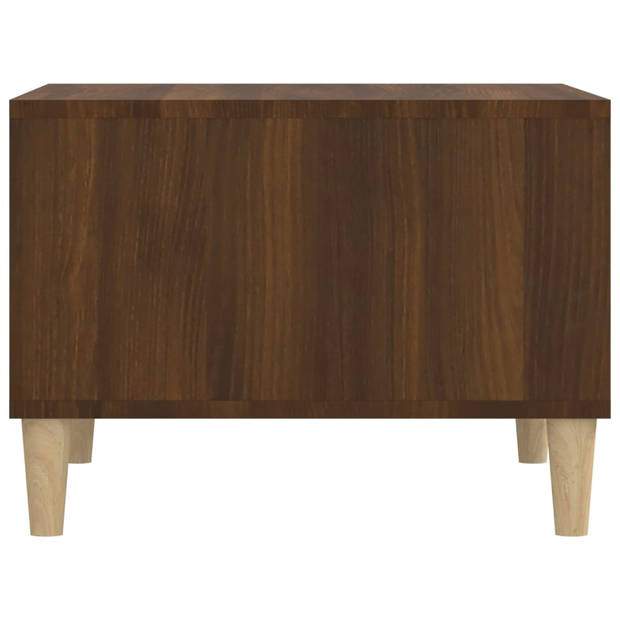 The Living Store Salontafel - Scandinavische stijl - Duurzaam hout - Ruime opbergruimte - Bruineiken - 60x50x36.5cm