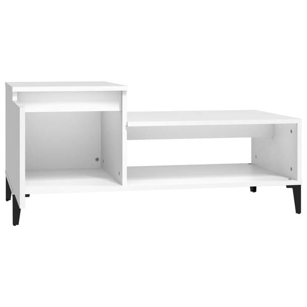 The Living Store Salontafel - functionele bijzettafel - 100 x 50 x 45 cm - Wit