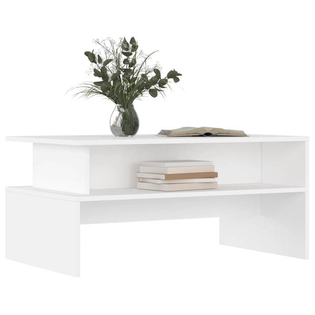 The Living Store Salontafel - Wit - 90 x 55 x 42.5 cm - Duurzaam bewerkt hout