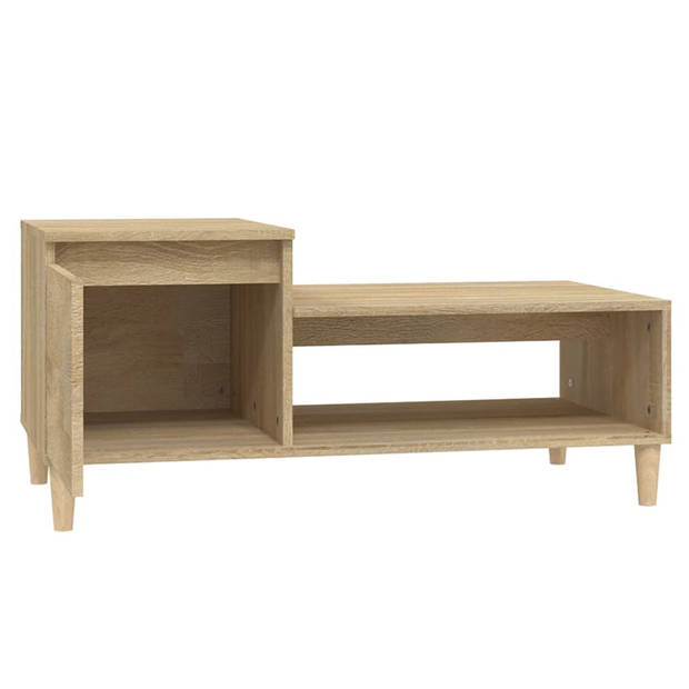 The Living Store Salontafel - Sonoma Eiken - 100 x 50 x 45 cm - Ruime Opbergruimte