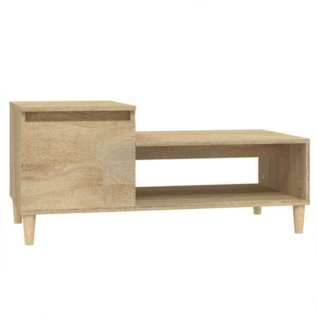 The Living Store Salontafel - Sonoma Eiken - 100 x 50 x 45 cm - Ruime Opbergruimte