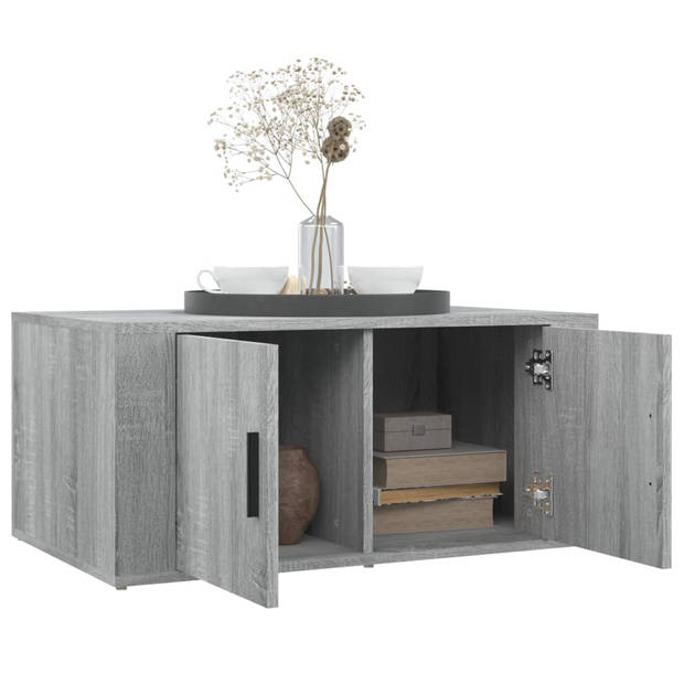 The Living Store Salontafel - Sonoma Eiken - 80 x 50 x 36 cm - 2 vakken