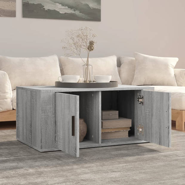 The Living Store Salontafel - Sonoma Eiken - 80 x 50 x 36 cm - 2 vakken