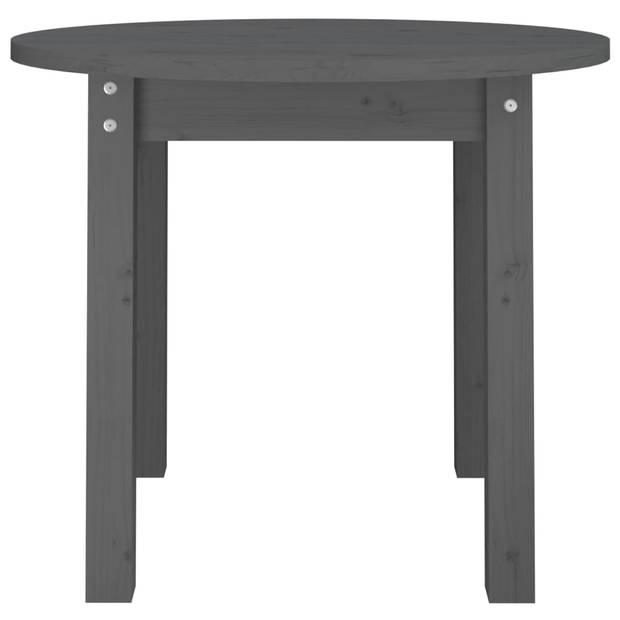 vidaXL Salontafel Ø 55x45 cm massief grenenhout grijs