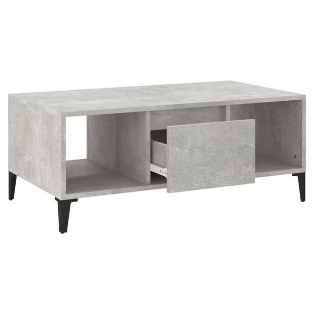 The Living Store Salontafel Industrieel - 90 x 50 x 36.5 cm - Betongrijs