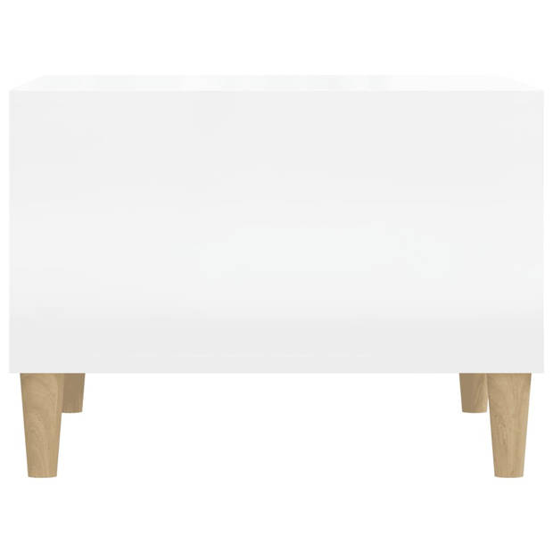 The Living Store Salontafel Scandinavische Stijl - Hoogglans Wit - 60 x 50 x 36.5 cm