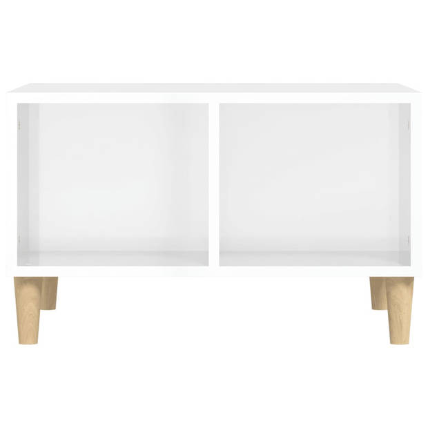 The Living Store Salontafel Scandinavische Stijl - Hoogglans Wit - 60 x 50 x 36.5 cm