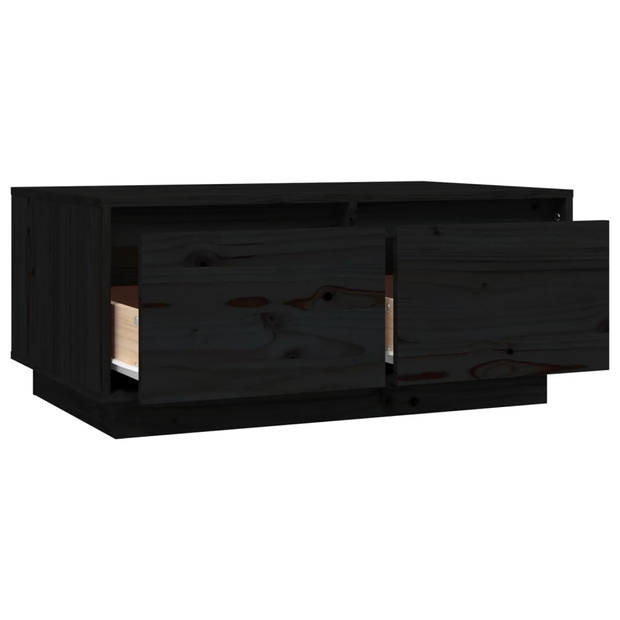 The Living Store Salontafel - Grenenhout - 80x50x35 cm - Zwart