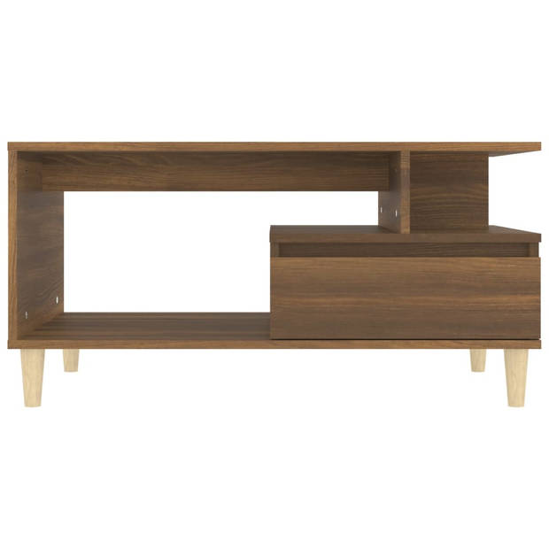 The Living Store Salontafel - Bruineiken - 90 x 49 x 45 cm - Duurzaam bewerkt hout