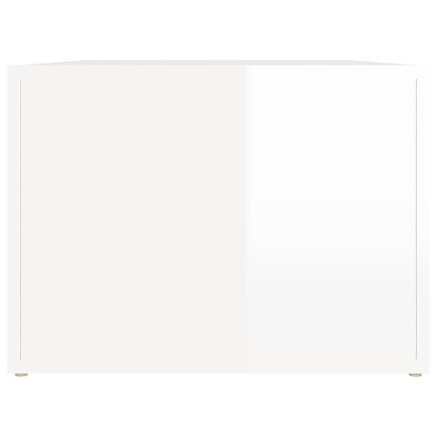 The Living Store Salontafel - Hoogglans wit - 80 x 50 x 36 cm - Duurzaam materiaal