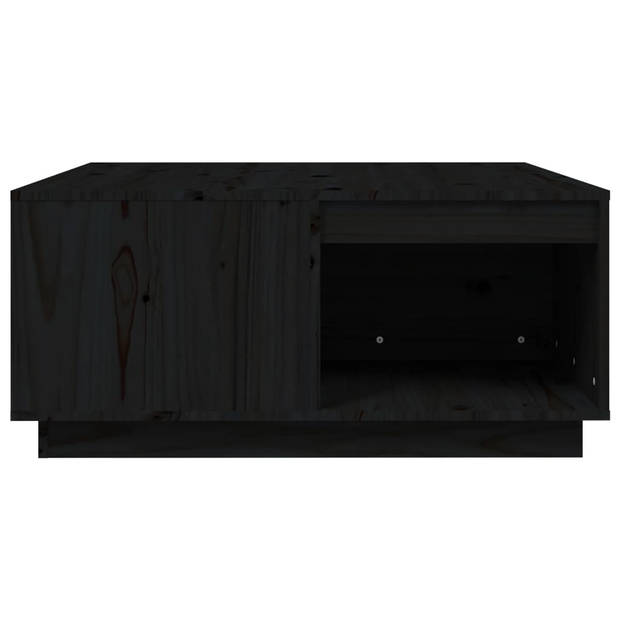 vidaXL Salontafel 80x81x36,5 cm massief grenenhout zwart