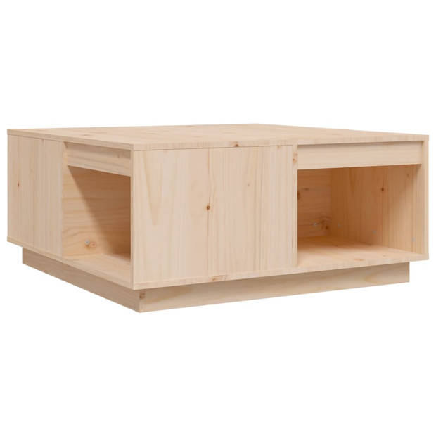 The Living Store Salontafel Grenen - Houten - 80 x 81 x 36.5 cm