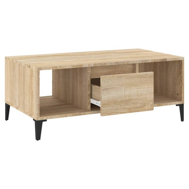 The Living Store Salontafel Industrieel - 90 x 50 x 36.5 cm - Voldoende opbergruimte