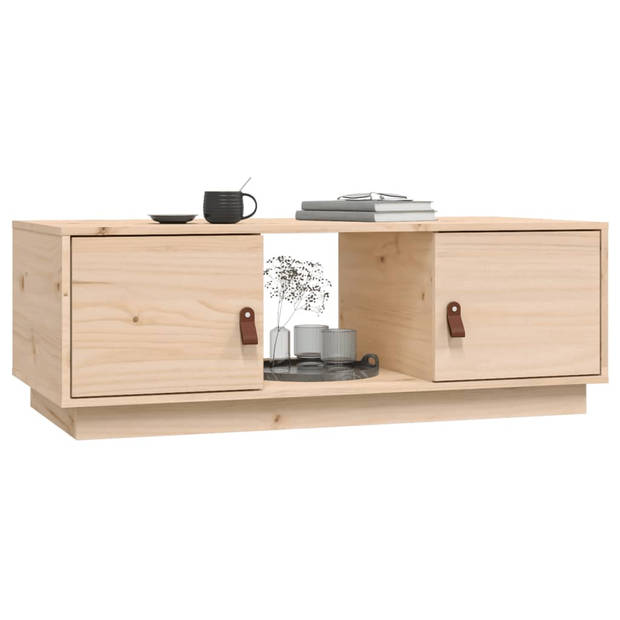 The Living Store Salontafel Massief Grenenhout - 100 x 50 x 35 cm - Met opbergruimte