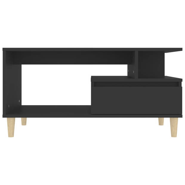 The Living Store Salontafel - Functioneel - Hout - 90x49x45 cm - Zwart