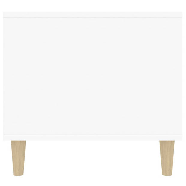 The Living Store Salontafel - Hoogglans wit - 90 x 49 x 45 cm - Duurzaam hout
