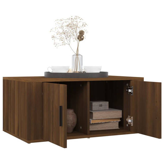 The Living Store Salontafel - Functioneel - Bruineiken - 80x50x36cm - Duurzaam hout