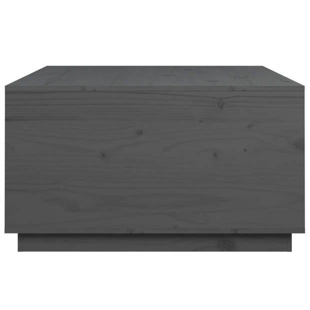 vidaXL Salontafel 80x80x45 cm massief grenenhout grijs