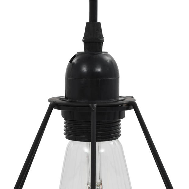 vidaXL Plafondlamp met diamantvormig 3xE27 zwart