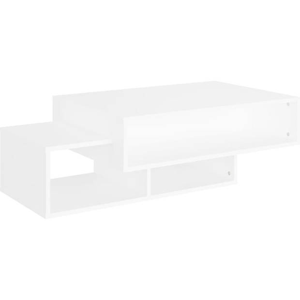 The Living Store Salontafel Middelste - Wit - 105x55x32 cm - Opbergruimte