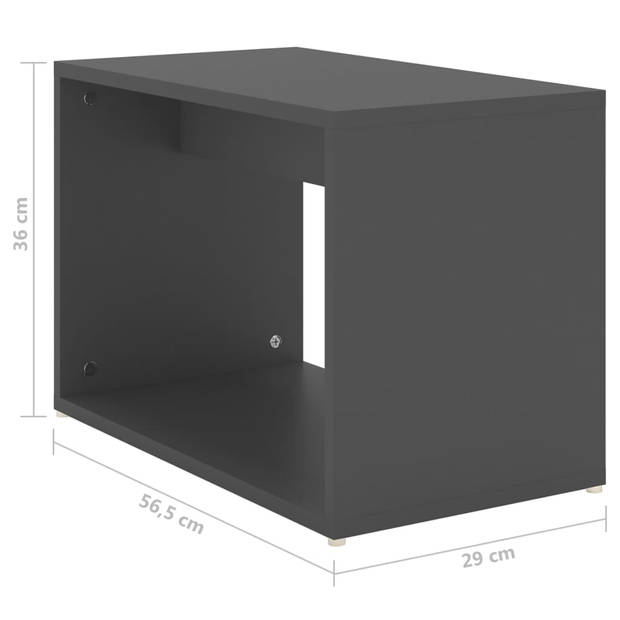 The Living Store Woonkamertafel - Grijs - 60 x 60 x 38 cm - Spaanplaat