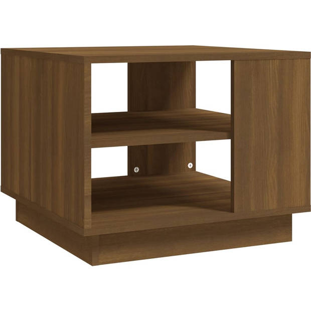 The Living Store Banktafel - Salontafel - 55 x 55 x 43 cm - Bruineiken materiaal