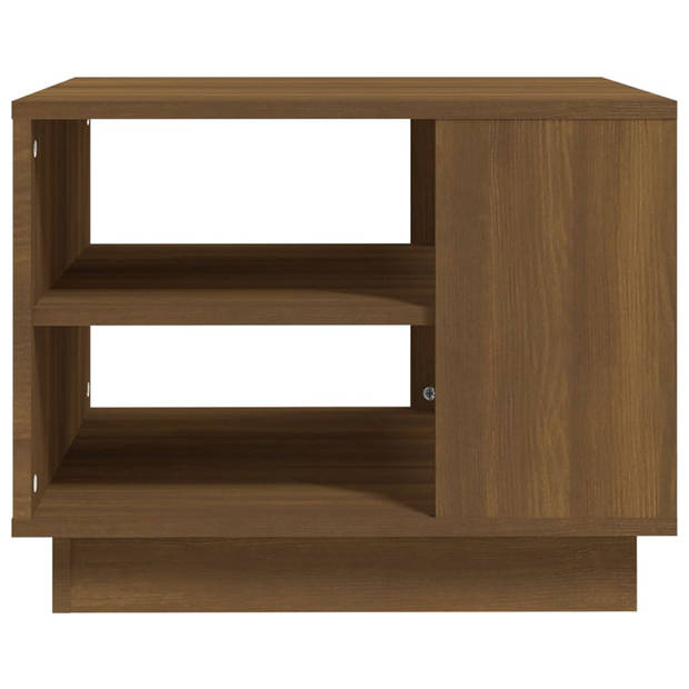 The Living Store Banktafel - Salontafel - 55 x 55 x 43 cm - Bruineiken materiaal