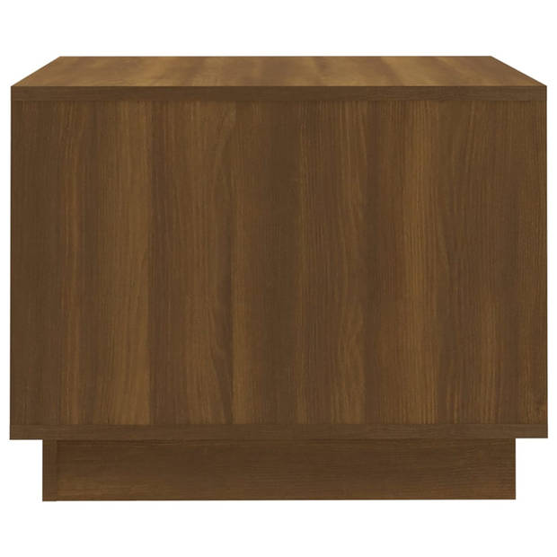 The Living Store Banktafel - Salontafel - 55 x 55 x 43 cm - Bruineiken materiaal