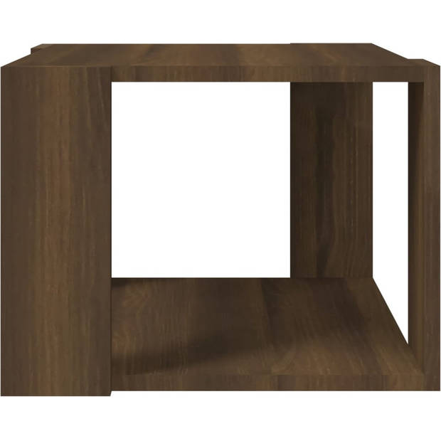 The Living Store Salontafel Bruineiken - Bewerkt hout - 40x40x30 cm - Opbergschap - Multifunctioneel