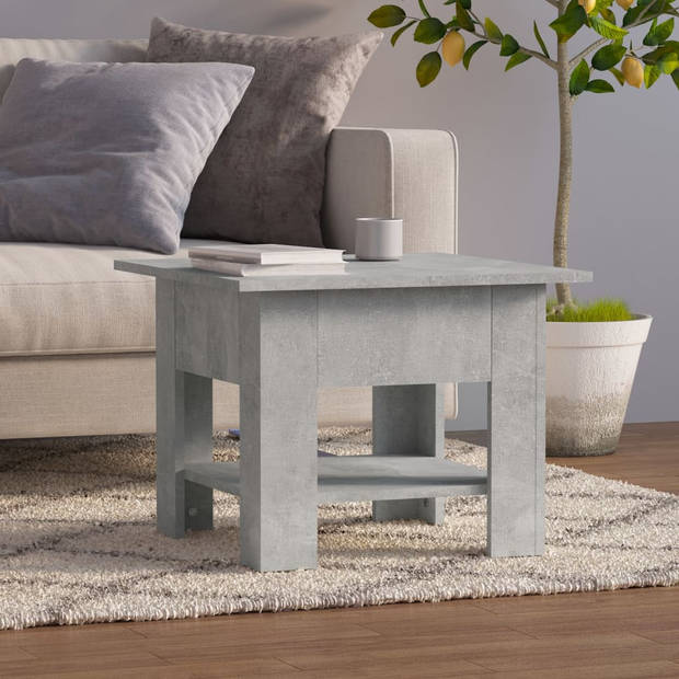 The Living Store Salontafel Trendy - Betongrijs - 55 x 55 x 42 cm - Spaanplaat