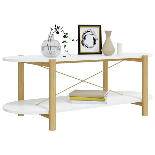 The Living Store Salontafel Classic s - Bijzettafel - 110 x 48 x 40 cm - Wit