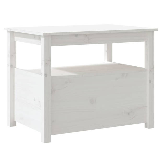 The Living Store Salontafel - Massief grenenhout - 71x49x55 cm - wit