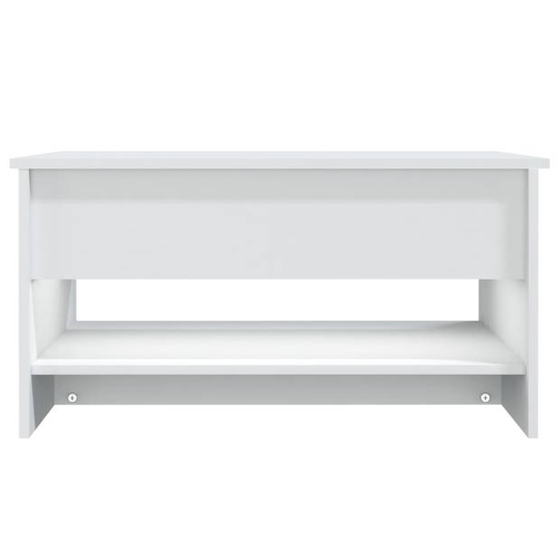 The Living Store salontafel - Modern ontwerp - Opbergruimte - Verstelbaar - Wit hout - Afmetingen- 80 x 50 x 40 cm